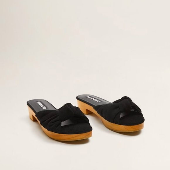 Mango Shoes - 🌟 MANGO MNG KNOT LEATHER CLOG SANDALS NWT 🌟